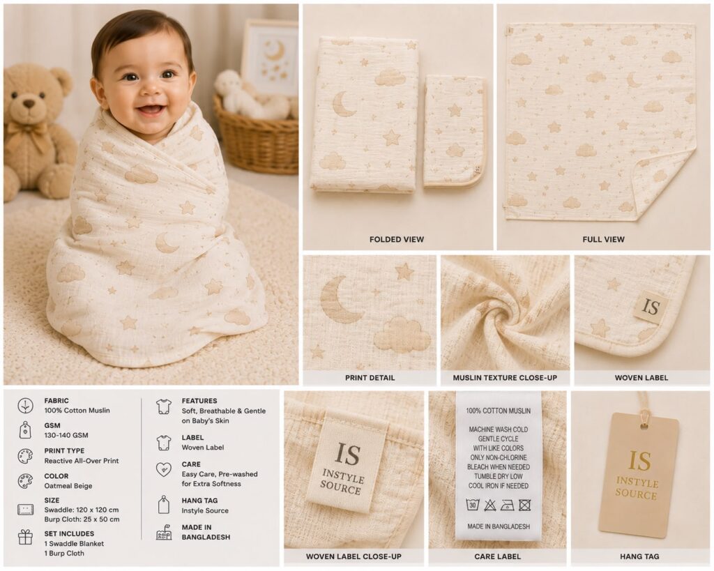 Premium Baby Swaddle & Blanket Set