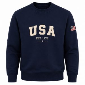 Chenille Embroidery with USA flag sleeve patch