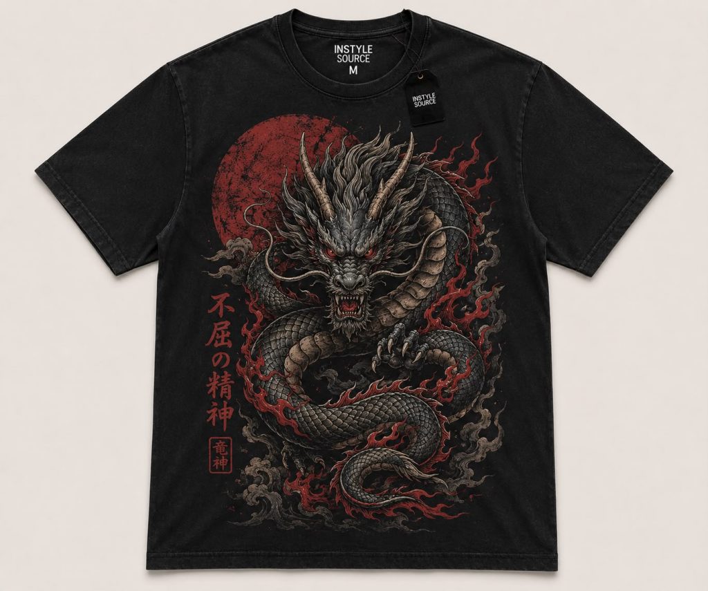 Full Front Dragon Graphic Print T-Shirt