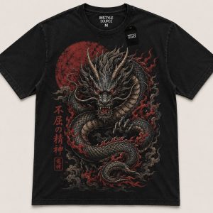 Full Front Dragon Graphic Print T-Shirt