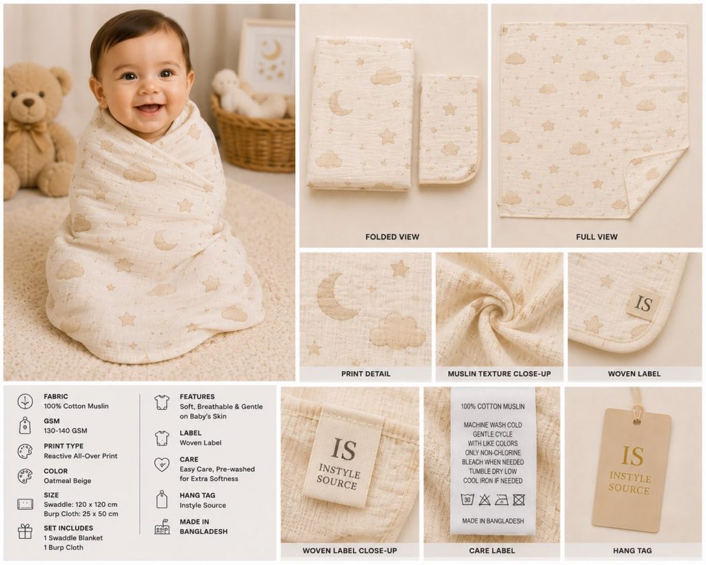 Premium Baby Swaddle & Blanket Set