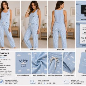 WOMEN'S TANK TOP & LOUNGE PANTS SET
