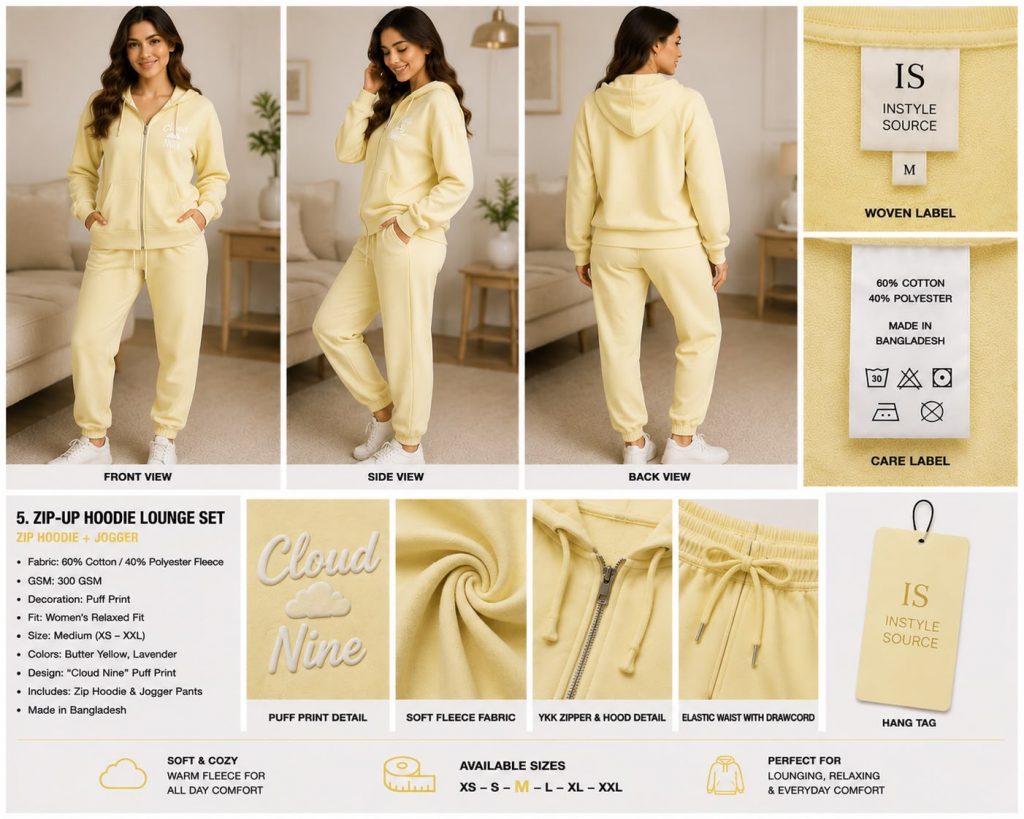 ZIP-UP HOODIE LOUNGE SET