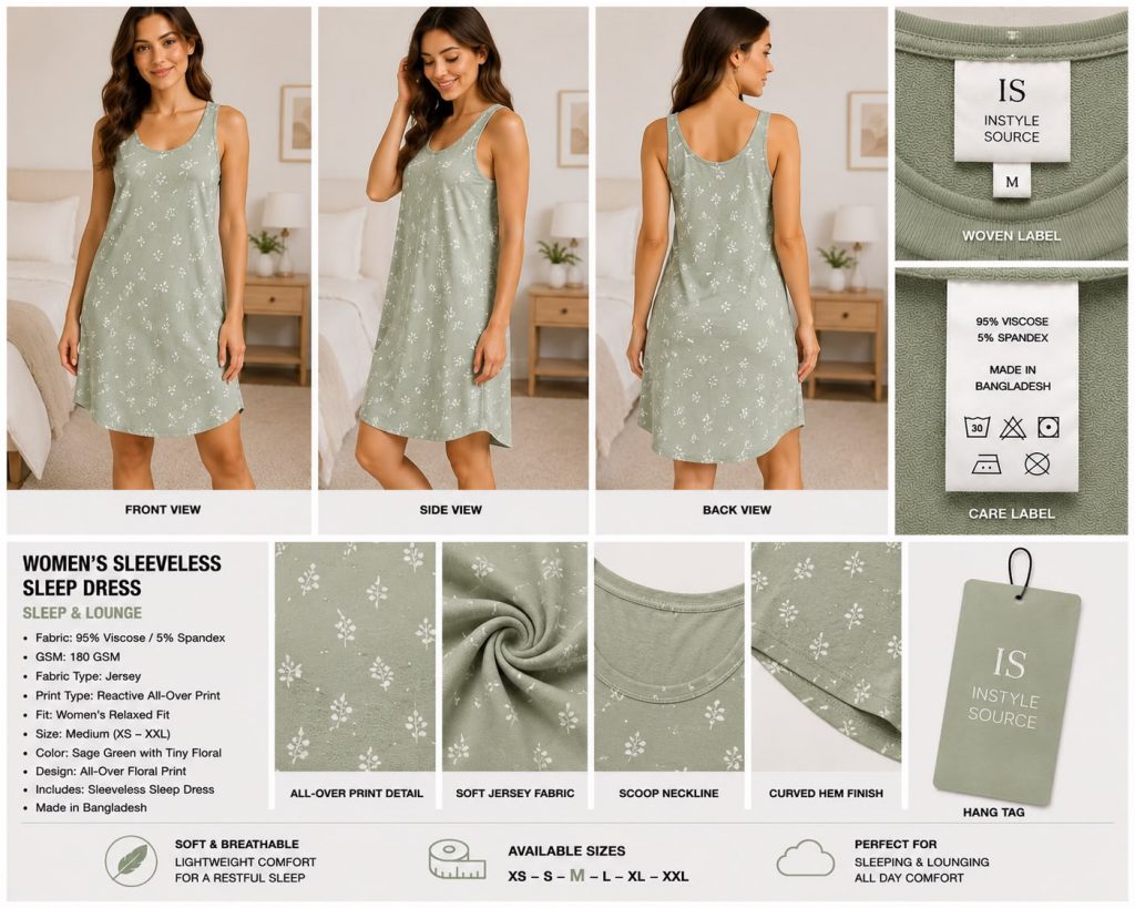 WOMEN’S SLEEVELESS SLEEP DRESS