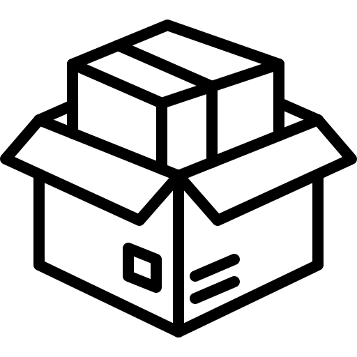 Icon representing apparel packaging and branding services