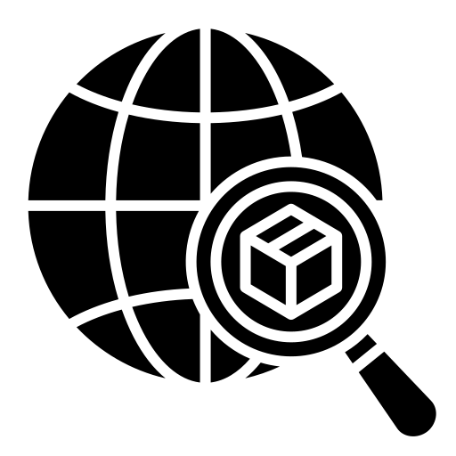 Icon representing global material sourcing for apparel manufacturing