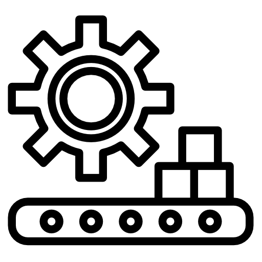 Icon representing production and quality control process
